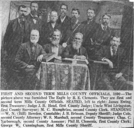 Mills County Officials 1890